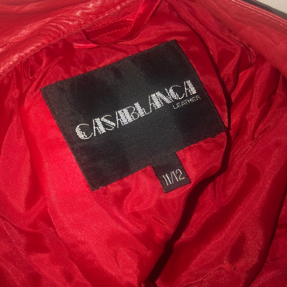 Leather red skirt - Picture 3 of 3